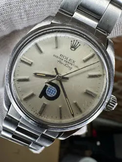 ROLEX AIR KING 5500 STAINLESS STEEL 34MM RARE POOL INTAIRDRIL DIAL AS - IS