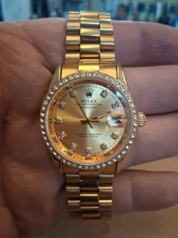 ROLEX DATEJUST OYSTER PERPETUAL SUPERLATIVE CHROMOMETER SWISS MADE GOLD 16233