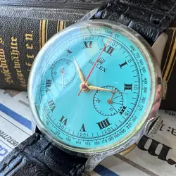 ROLEX CHRONOGRAPH BIGSAIZE 38MM TIFFANY BLUE 1950 GOOD WORKING