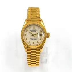 LADIES ROLEX OYSTER PERPETUAL DATEJUST 69178 WRISTWATCH 18K YELLOW GOLD