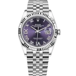 ROLEX DATEJUST 36 126234 AUBERGINE ROMAN VI/IX DIAMOND, JUBILEE BRACELET - PR...