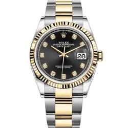 ROLEX DATEJUST 36 126233 WRISTWATCH - BRIGHT BLACK DIAMOND, OYSTER
