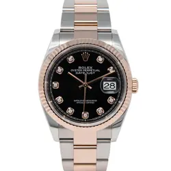 ROLEX DATEJUST 36 ROSE GOLD & STEEL 126231 - BLACK DIAMOND, OYSTER - PRE-OWNED