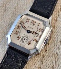 VERY RARE  MEN'S watch ROLEX MARCONI ,  WORK VERY WELL, ART DECO,SILVER