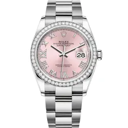 ROLEX DATEJUST 36 126284RBR PINK ROMAN IV DIAMOND, OYSTER - PRE-OWNED