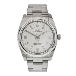 ROLEX OYSTER PERPETUAL STAINLESS STEEL SILVER DIAL 36MM AUTOMATIC MEN’S 116000