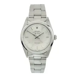 ROLEX AIR KING STAINLESS STEEL SILVER DIAL 34MM AUTOMATIC MEN’S WATCH 14000M