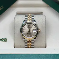 ROLEX LADY-DATEJUST CHAMPAGNE STAR DIAMOND TWO TONE YELLOW GOLD FLUTED JUBILEE