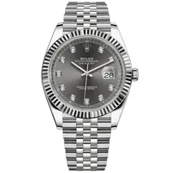 ROLEX DATEJUST 41 STEEL & WHITE GOLD 126334 - SLATE DIAMOND, JUBILEE