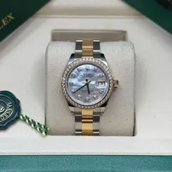ROLEX LADY-DATEJUST MOTHER OF PEARL DIAMOND TWO TONE YELLOW GOLD DIAMOND OYSTER