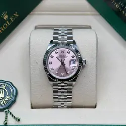 ROLEX LADY-DATEJUST NEW 2025 PINK DIAMOND DIAL FLUTED STAINLESS STEEL JUBILEE