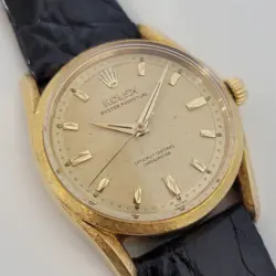 ROLEX OYSTER PERPETUAL 6550 33MM 18K SOLID GOLD 1960S MENS AUTOMATIC RJC203