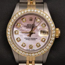 ROLEX DATEJUST 79173 DIAMOND BEZEL TWO-TONE JUBILEE WATCH 26MM PINK MOP DIAL, 1.