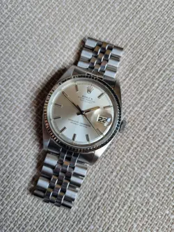 1972 ROLEX DATEJUST MENS STAINLESS STEEL WATCH SILVER DIAL 1601 JUBILEE BRACELET