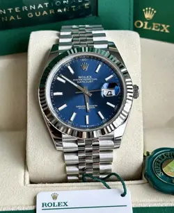 ROLEX DATEJUST 126300 SILVER JUBILEE BRACELET WITH WHITE GOLD BEZEL