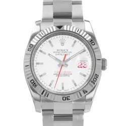 ROLEX DATEJUST TURN-O-GRAPH 116264 36MM WHITE STEEL WHITE GOLD MENS WATCH 2006