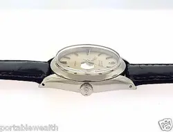 ⌚ Rolex 34mm Precision Date 6694 Stainless Watch New Crocodile Band Mechanical
