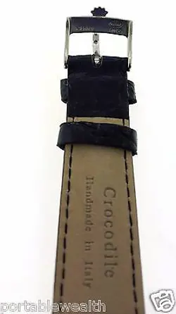 ⌚ Rolex 34mm Precision Date 6694 Stainless Watch New Crocodile Band Mechanical