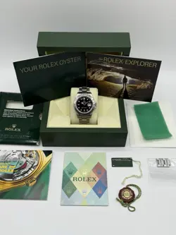 2005 ROLEX EXPLORER II 16570 NO HOLES BLACK 40MM WATCH - BOX & PAPERS