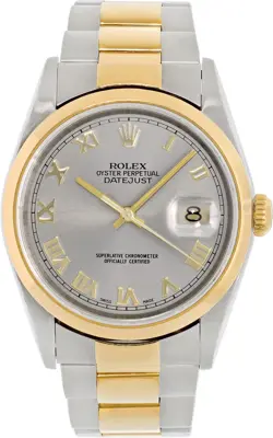 ROLEX DATEJUST 16203 18K & STEEL 36MM AUTO WATCH