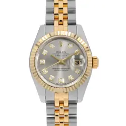 ROLEX DATEJUST 10P DIAMOND 179173G GRAY F NUMBER SECOND HAND WOMEN