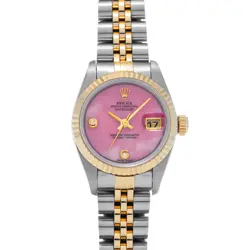ROLEX DATEJUST 69173 ROSE JASPER/DIAMOND WATCH 687435