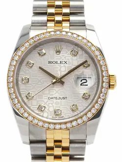 ROLEX DATEJUST 10P & BEZEL DIAMOND 116243G RANDOM MEN #T020