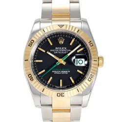 ROLEX DATEJUST 116263 BLACK/BAR DIAL WATCH