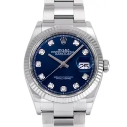 ROLEX DATEJUST 36 126234G BRIGHT BLUE/10PD DIAL WATCH