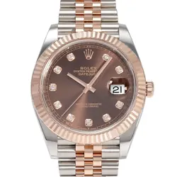 ROLEX DATEJUST 41 126331G CHOCOLATE/10PD DIAL WATCH