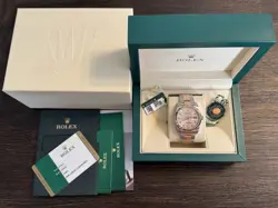 ROLEX DATEJUST 116231 PINK AND SILVER OYSTER BRACELET WITH PINK BEZEL