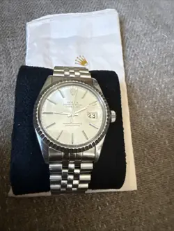 ROLEX DATEJUST 1603 SILVER JUBILEE BRACELET WITH SILVER BEZEL CIRCA 1980