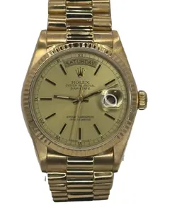 ROLEX DAY-DATE 36MM 18038 PRESIDENT 18K GOLD CHAMPAGNE DIAL ORIGINAL BOX