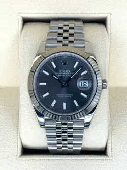 2021 ROLEX DATEJUST 41MM 126334 STAINLESS STEEL JUBILEE RHODIUM DIAL