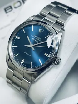 ROLEX OYSTER PERPETUAL AIR-KING 5500 STEEL BLUE DIAL 34MM OYSTER WATCH