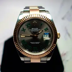 ROLEX DATEJUST 126331 41MM WIMBLEDON DIAL TWO TONE STEEL ROSE GOLD OYSTER