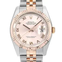 ROLEX DATEJUST 36 116231 PINK ROMAN 5 ROW JUBILEE BRACELET D NUMBER SECOND H...