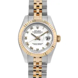 ROLEX DATEJUST 179173 WHITE ROME F NUMBER SECOND HAND WOMEN