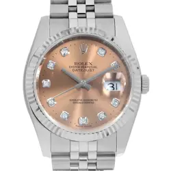 ROLEX DATEJUST 10P DIAMOND 116234G PINK 5 ROW JUBILEE BRACELET M NUMBER SECO...