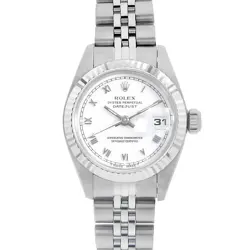 ROLEX DATEJUST 69174 WHITE ROME T NUMBER SECOND HAND WOMEN
