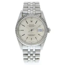 ROLEX DATEJUST JUBILEE BREATH SILVER DIAL SS AT STAINLESS WATCH 1989 04 21 USED