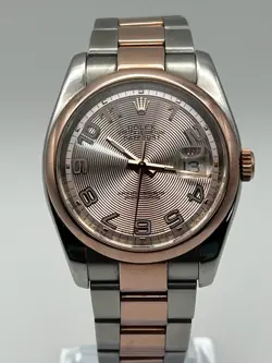 ROLEX DATEJUST 36MM 116201 18K ROSE GOLD/SS OYSTER CONCENTRIC ROSE DIAL