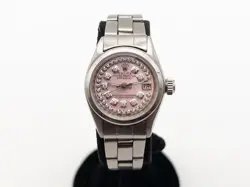 ESTATE $9000 PINK MOP DIAMOND ROLEX DATEJUST SS LADIES WATCH SERVICED