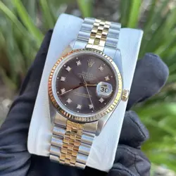 ROLEX DATEJUST REF: 16013 36MM TWO TONE S. STEEL / 18K GOLD JUBILEE WRIST WATCH