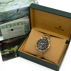 ROLEX OP DATE GMT-MASTER II REF. 16713 BLACK DIAL W/BOX & PAPERS #W184659-1