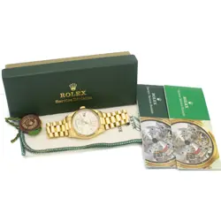 MEN'S ROLEX OP DAY-DATE 18K PRESIDENT WATCH REF 18038 SILVER DIAL #W184013-2
