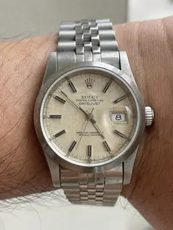 ROLEX DATEJUST DIAL  SILVER  36MM  USED  FOR PROJECT