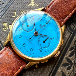 [ANTIQUE] ROLEX CHRONOGRAPH 1960'S 37MM 18KGP VINTAGE MEN WATCH LEATHER BELT N5