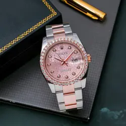 ROLEX DATEJUST 36MM 116201 PINK DIAMOND DIAL 1.35 CT TWO-TONE WATCH