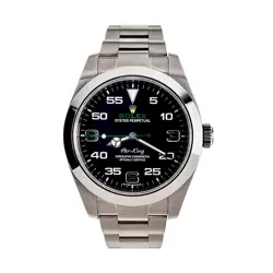 ROLEX AIR-KING STAINLESS STEEL GREEN BLACK 40MM OYSTER BRACELET WATCH 116900